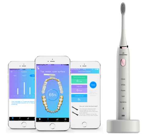 【送料無料】InfinitusValue スマートトラッキング電動歯ブラシ　ホワイト　IVHB01W