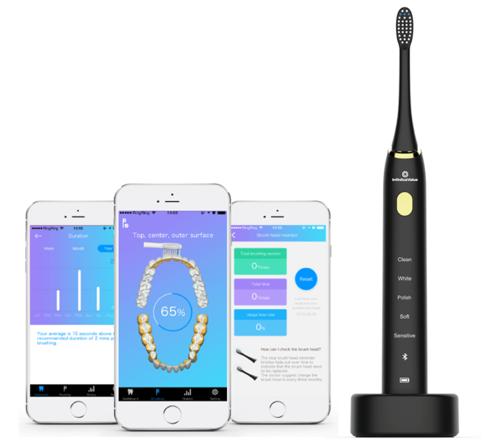 【送料無料】InfinitusValue スマートトラッキング電動歯ブラシ　ブラック　IVHB01B