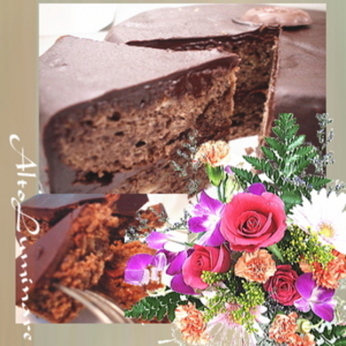 送料無料！誕生花アレンジメント＆本場ウィーンレシピのザッハトルテセット