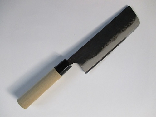 本格黒打ち包丁 角菜切り包丁　刃渡り165mm