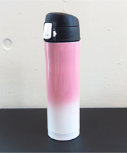 山中塗り　ステンレスボトル　（２トーン　ピンク×白）450ml