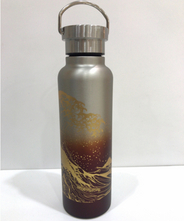 山中塗り　ステンレスボトル　蒔絵（クリア×溜）500ml