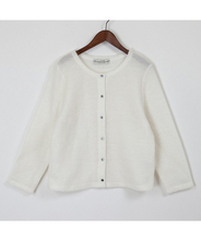 mohair knit cardigan / white